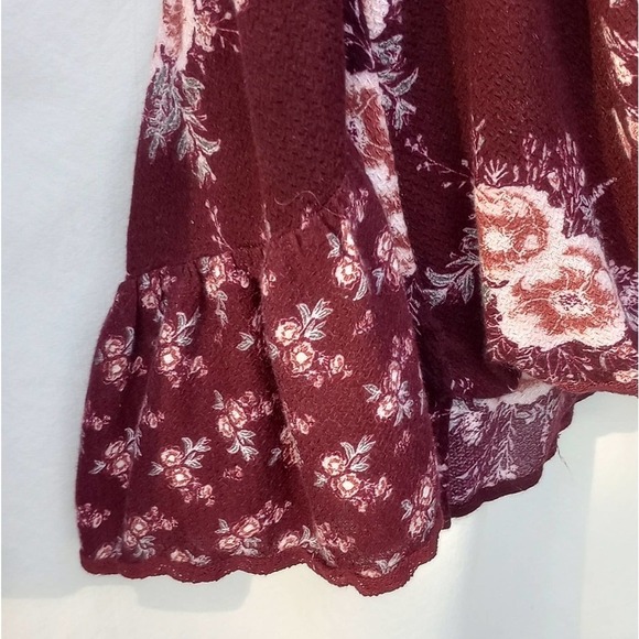 Large ALTARD STATE Flowy Top Blouse Lace Tassels floral Ruffled sleeve flower - Picture 3 of 11